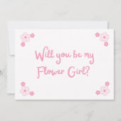 可愛いピンクガーリーの花パーソナライズされたの女の子の提案 カード (正面)