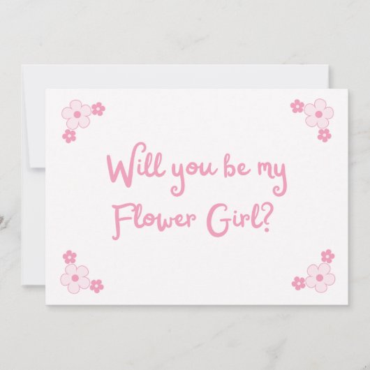 可愛いピンクガーリーの花パーソナライズされたの女の子の提案 カード (正面)