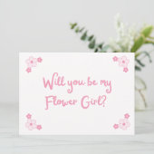 可愛いピンクガーリーの花パーソナライズされたの女の子の提案 カード (スタンド正面)