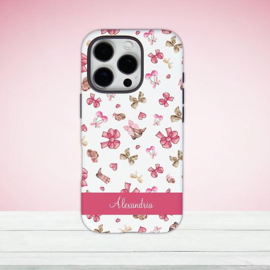 可愛いピンクガーリー女性のカーボーイコケット Case-Mate iPhoneケース