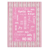 可愛いピンクキャンディパターン引用文クリスマスデコール テーブルクロス (正面)