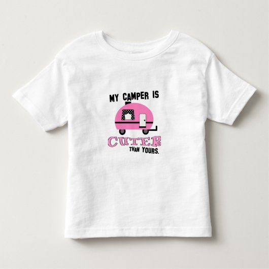 可愛いピンクキャンパー幼児Tシャツ トドラーTシャツ (正面)