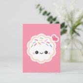 可愛いピンククッキーバースデーパーティ招待状 招待状 (スタンド正面)