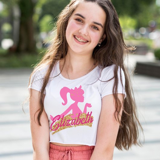 可愛いピンクグリッターキラキラ Tシャツ