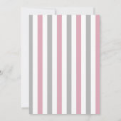 可愛いピンクグレータン恐竜キッズバースデーパーティー 招待状 (裏面)