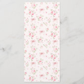 可愛いピンクコケット弓フローラベビーガールシャワー メニュー (裏面)