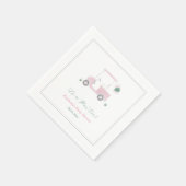 可愛いピンクゴルフカート赤ちゃんガールシャワーパーティー スタンダードカクテルナプキン (角)