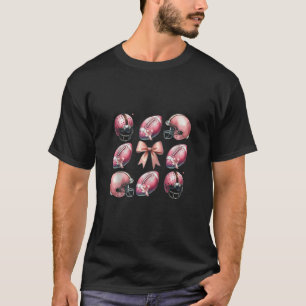可愛いピンクサッカーコケット弓エステ女性ギ Tシャツ