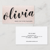 可愛いピンクシャンパングリッター台本 名刺 (正面/裏面)