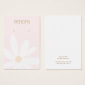 可愛いピンクシンプルデイジーフローライヤリングディスプレイカード (正面&裏面)