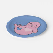 可愛いピンクシール ペーパープレート (アングル)