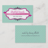 可愛いピンクスタイリッシュミント淡い色のグリーン 名刺 (正面/裏面)