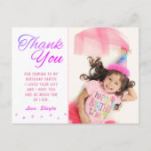 可愛いピンクスター誕生日写真提供 ポストカード (正面)