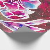 可愛いピンクダガーリーリアかわいらしフローラ水色 ラッピングペーパー (角)