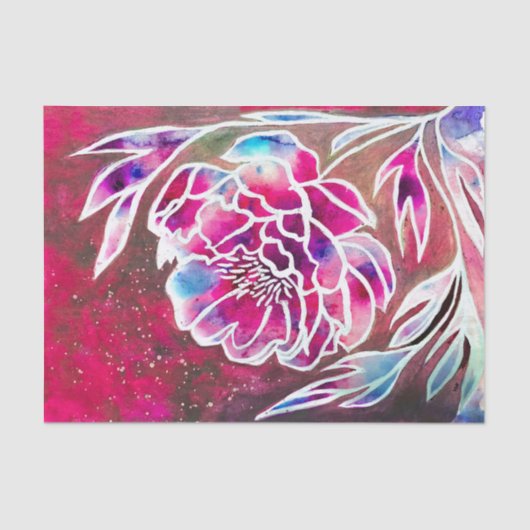 可愛いピンクダガーリーリアかわいらしフローラ水色 薄葉紙 (正面)