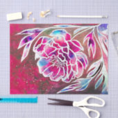 可愛いピンクダガーリーリアかわいらしフローラ水色 薄葉紙 (クラフト)