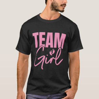 可愛いピンクチームガールジェンダーMのパーティーアイディア Tシャツ