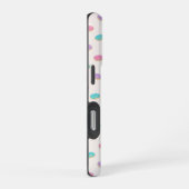 可愛いピンクティール(緑がかった色)パープルドーナツパーソナライズされた型 iPhoneケース (右側面)