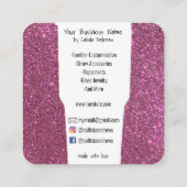 可愛いピンクティール（緑がかった色）フローラグリッタータンブラーのクレフターロゴ スクエア名刺 (裏面)