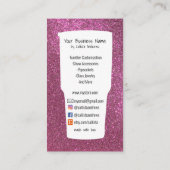 可愛いピンクティール（緑がかった色）フローラグリッタータンブラーのクレフターロゴ 名刺 (裏面)