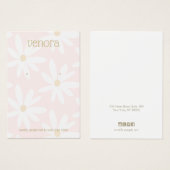 可愛いピンクデイジーフローライヤリングディスプレイカード (正面&裏面)