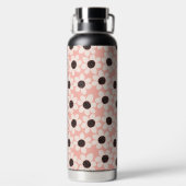 可愛いピンクデイジー花柄 ウォーターボトル (背面)