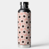 可愛いピンクデイジー花柄 ウォーターボトル (左面)