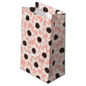 可愛いピンクデイジー花柄 スモールペーパーバッグ (裏面アングル)