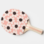 可愛いピンクデイジー花柄 卓球ラケット (横)