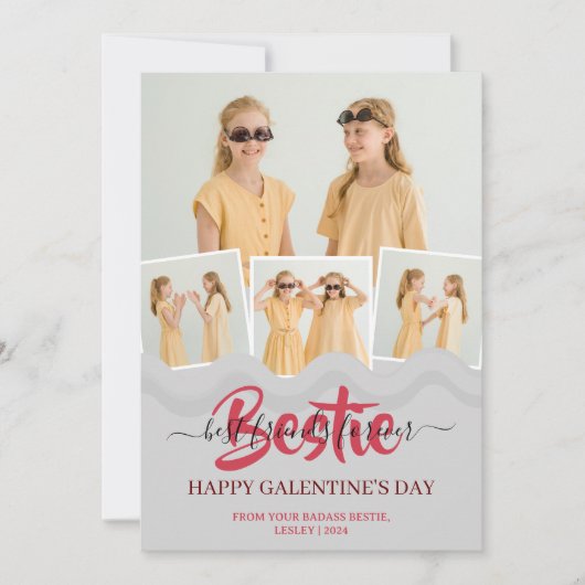 可愛いピンクドリップハッピーガレンティンズデイベスティー写真 シーズンカード (正面)