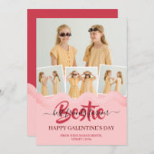可愛いピンクドリップハッピーガレンティンズデイベスティー写真 シーズンカード (正面/裏面)