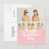 可愛いピンクドリップハッピーガレンティンズデイベスティー写真 シーズンポストカード (正面/裏面)