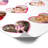 可愛いピンクハート初年度12写真コラージュ ポスター (角)