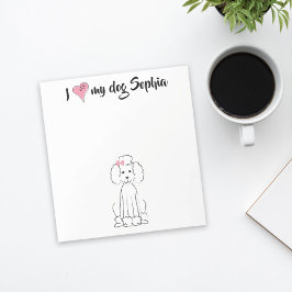 可愛いピンクハート大好きカスタム犬お洒落 ノートパッド