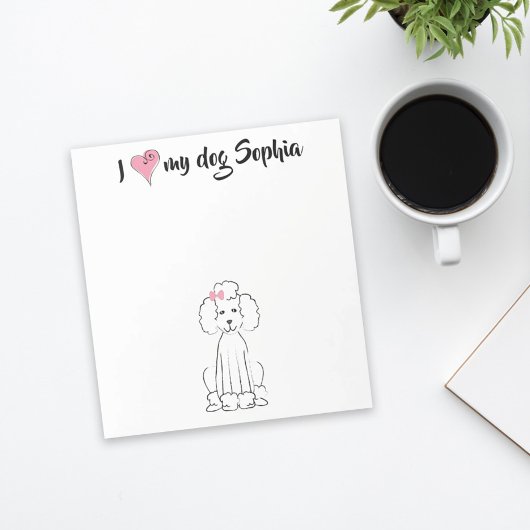 可愛いピンクハート大好きカスタム犬お洒落 ノートパッド