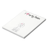 可愛いピンクハート大好きカスタム犬お洒落 ノートパッド (回転)