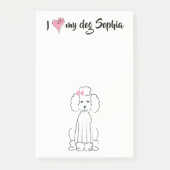 可愛いピンクハート大好きカスタム犬お洒落 ポストイット (正面)