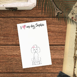 可愛いピンクハート大好きカスタム犬お洒落 ポストイット