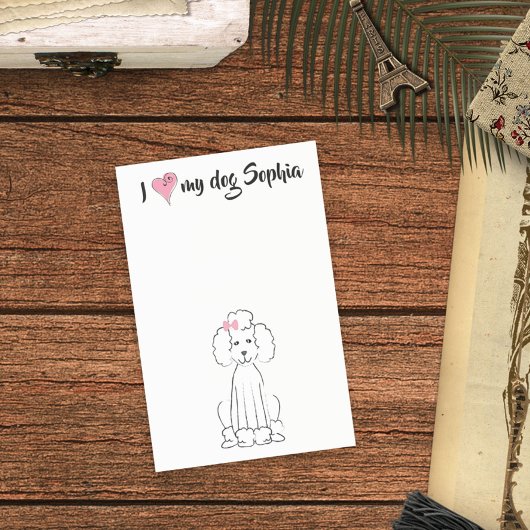 可愛いピンクハート大好きカスタム犬お洒落 ポストイット