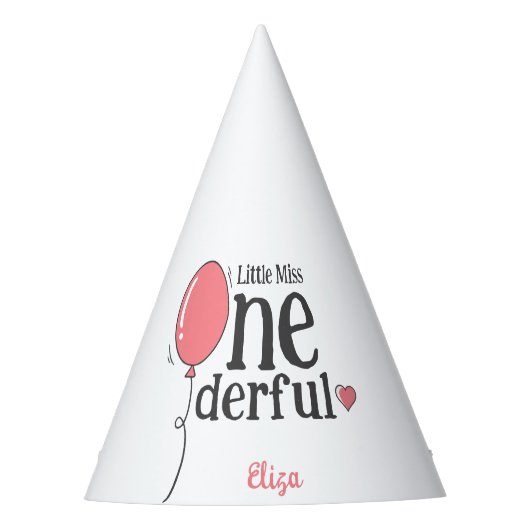 可愛いピンクバルーンリトル恋しく思オネダーフル誕生日 パーティーハット (正面)