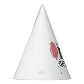 可愛いピンクバルーンリトル恋しく思オネダーフル誕生日 パーティーハット (左)