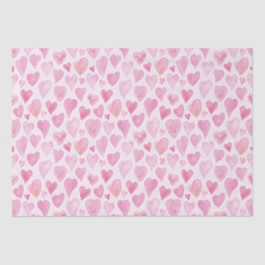 可愛いピンクバレンタインデラブパターン 薄葉紙 (正面)