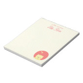 可愛いピンクパーソナライズされたネコストライプのー ノートパッド (回転)