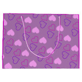 可愛いピンクパープルハート16誕生日カスタム写真 ラージペーパーバッグ (裏面)