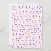 可愛いピンクパープル甘いワンガールの誕生日写真 招待状 (裏面)