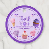 可愛いピンクパープル甘い1ありがとう フェイバータグ (裏面)