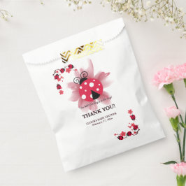 可愛いピンクフローラ私たちの小さなラブバグ赤ちゃんシャワー フェイバーバッグ