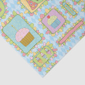 可愛いピンクブルーカップケーキデザートバースデーパーティー 薄葉紙 (詳細)