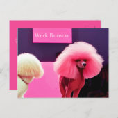 可愛いピンクプードルハッピーバースデー葉書 ポストカード (正面/裏面)