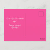 可愛いピンクプードルハッピーバースデー葉書 ポストカード (裏面)